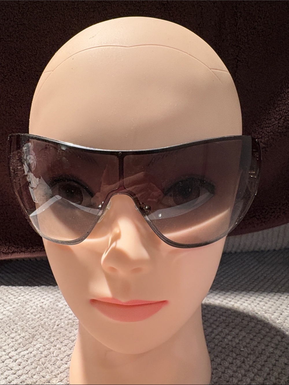 Versace Smoke Gray Oversized Shield Sunglasses